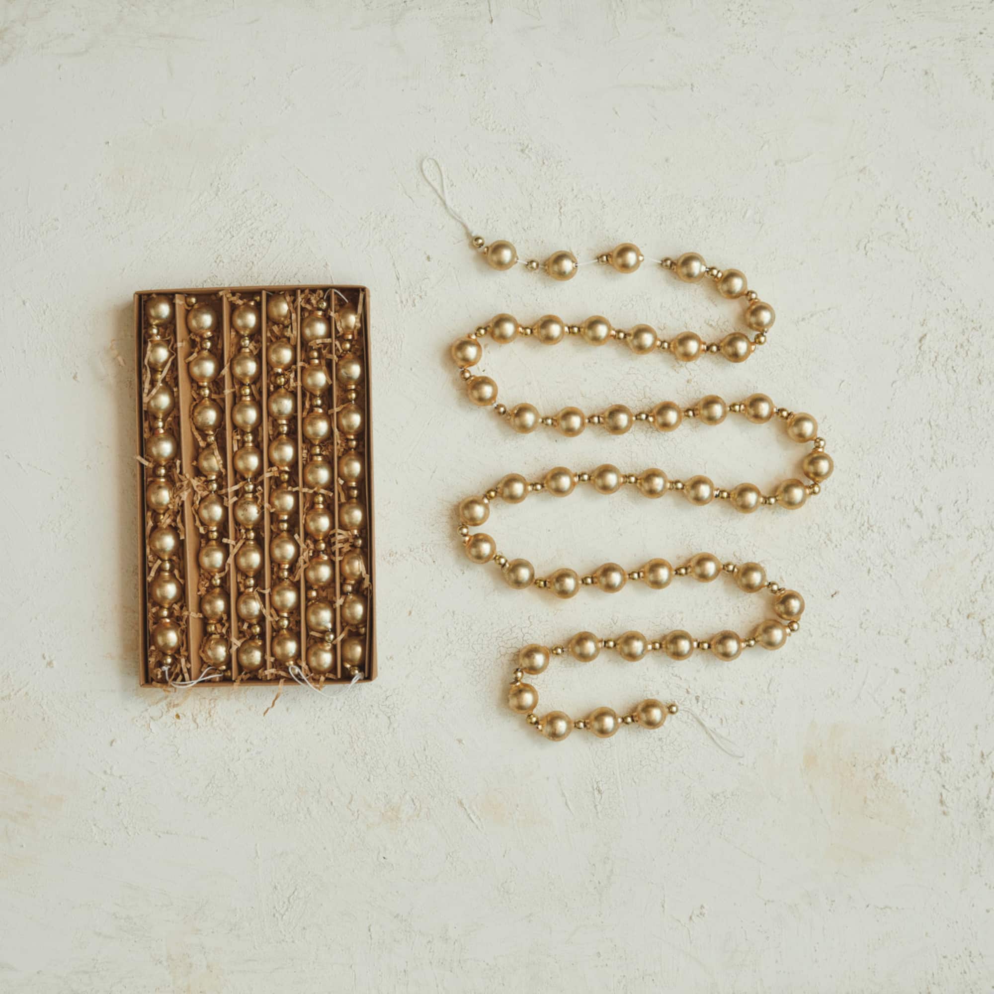 Hello Honey 6ft. Brushed Gold Finish Glass Bead Garland